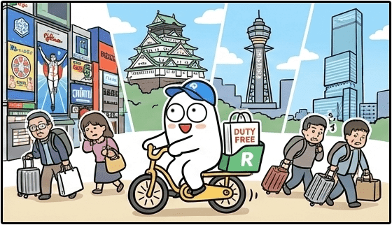 自転車で大阪観光
